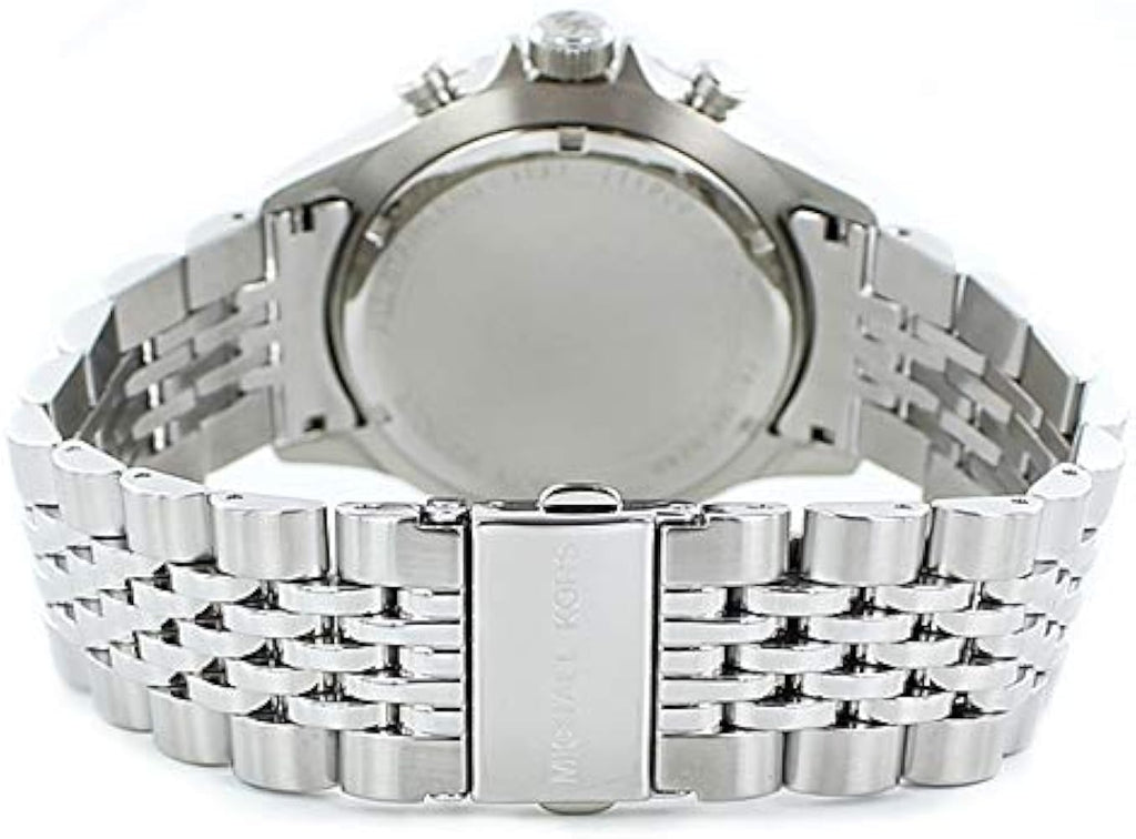 Michael Kors Bayville Chronograph Black Dial Silver Steel Strap Watch For Men - MK8749