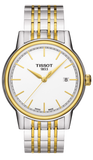 Tissot T085.410.22.011.00 T Classic Carson Quartz Men's Watch – White Dial & Two Tone Steel Strap