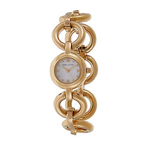 Marc Jacobs Rock White Dial Gold Steel Strap Watch for Women - MBM3005