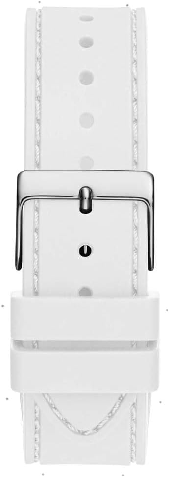 Guess Princess Crystals Silver Dial White Silicone Strap Watch For Women - GW0439L1