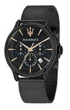 Maserati R8873618006 Epoca 42mm Men's Watch – Black Dial & Black Mesh Bracelet