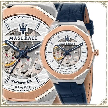 Maserati Stile Automatic Limited Edition White Dial Blue Leather Strap Watch For Men - R8821142001