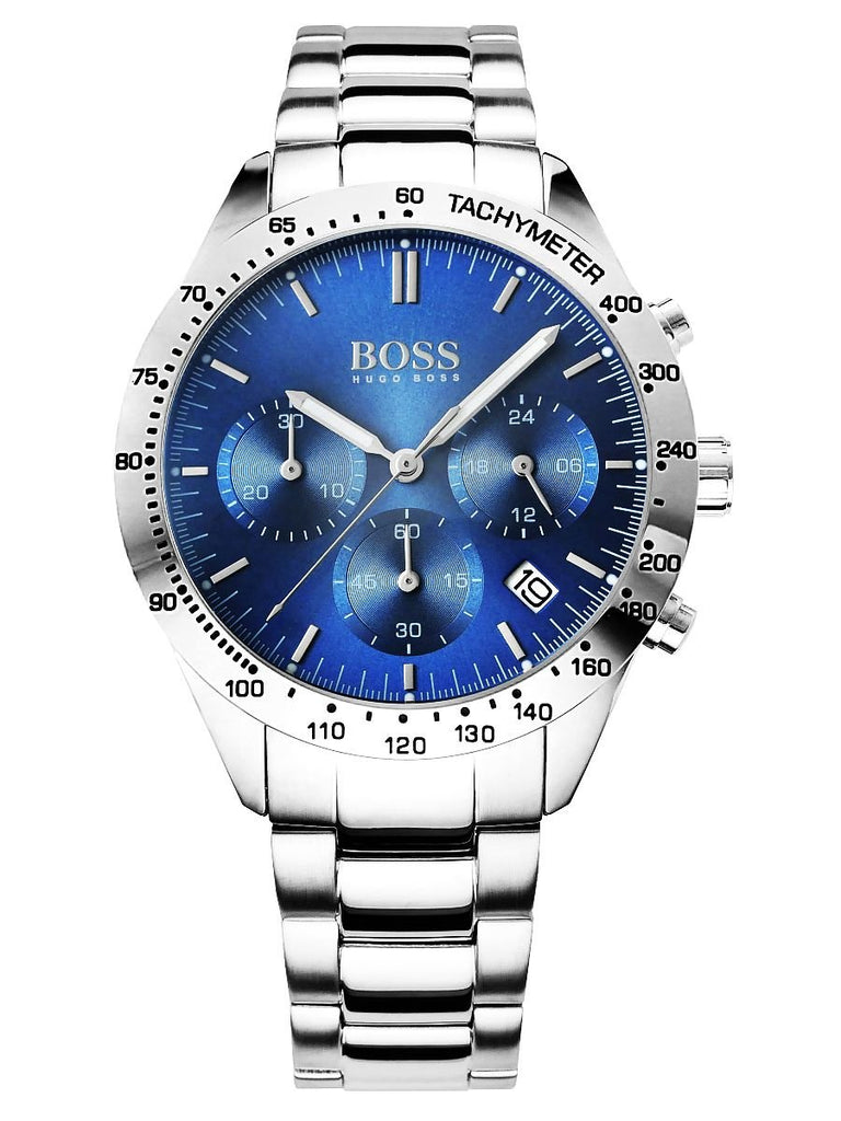 Hugo Boss Talent Blue Dial Silver Steel Strap Watch for Men - 1513582
