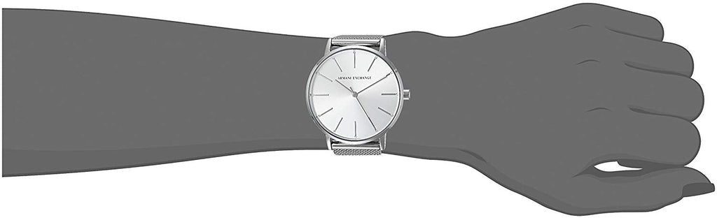 Armani Exchange Lola AX5535 Women's Analog Watch – Silver Dial with Matching Silver Mesh Strap