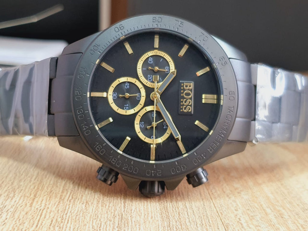 Hugo Boss Ikon Black Dial Black Steel Strap Watch for Men - 1513278