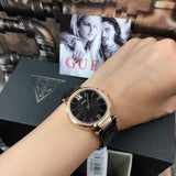 Guess Soho Diamonds Black Dial Black Mesh Bracelet Watch for Women - W0638L5