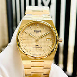 Tissot T137.407.33.021.00 PRX Powermatic 80 Men's Watch – Gold Dial & Gold Steel Strap