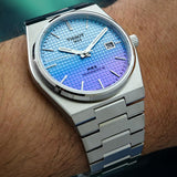 Tissot T137.407.11.351.01 PRX Powermatic 80 Men's Watch – Gradient Blue Dial & Silver Steel Strap