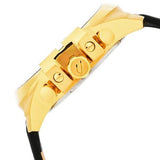 Diesel Mega Chief Chronograph Black Dial Black Leather Strap Watch For Men - DZ4344