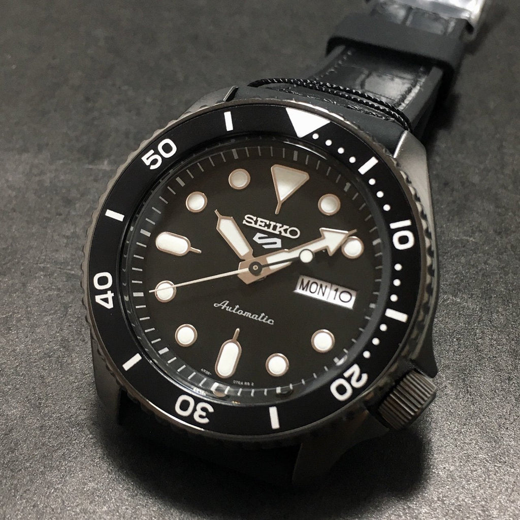 Seiko 5 Sports SRPD65K3 Automatic Men's Watch – Black Dial & Black Silicone Strap