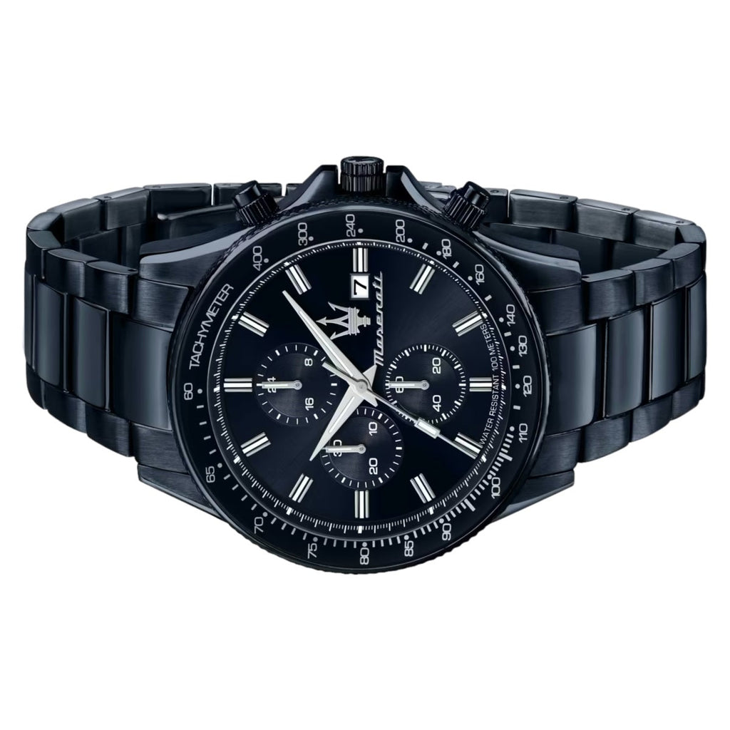 Maserati SFIDA Chronograph Blue Dial Blue Steel Strap Watch For Men - R8873640023