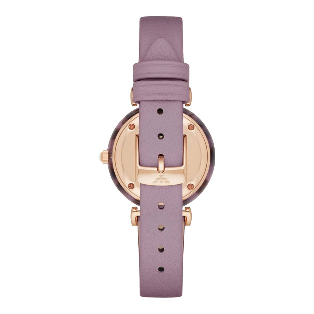 Emporio Armani Gianni Mother of Pearl Dial Purple Leather Strap Watch For Women - AR11003