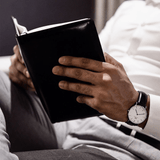 Daniel Wellington Classic Sheffield White Dial Black Leather Strap Watch For Women - DW00100053