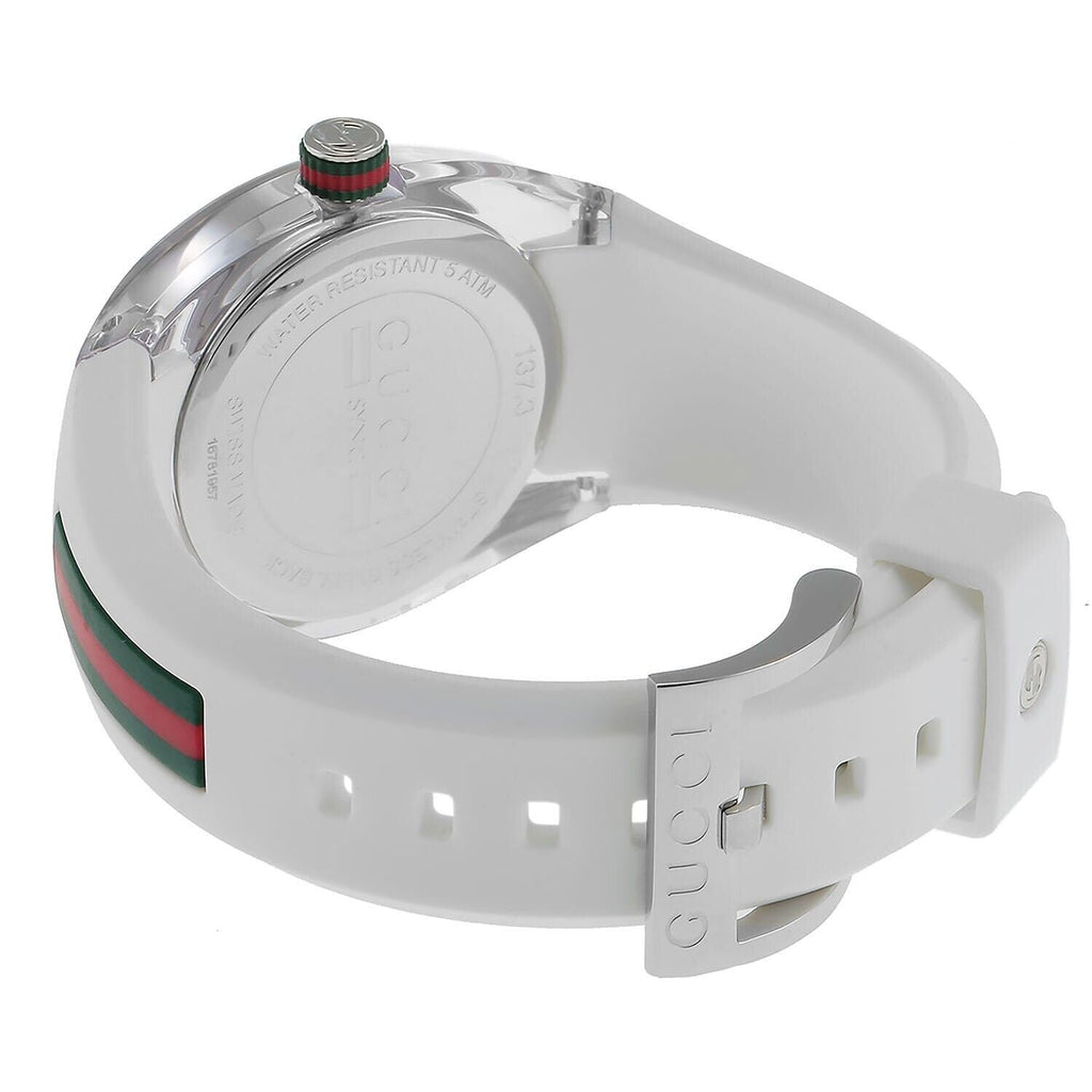 Gucci Sync Quartz White Dial White Rubber Strap Unisex Watch - YA137302