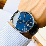 Tissot Chemin Des Tourelles Powermatic 80 Blue Dial Blue Leather Strap Watch for Men - T099.407.16.047.00
