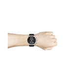Hugo Boss Skymaster Black Dial Black Leather Strap Watch for Men - 1513782
