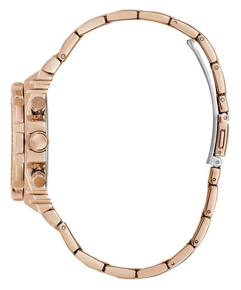 Guess Fusion Chronograph Rose Gold Dial Rose Gold Steel Strap Watch for Women - GW0552L3