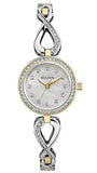Bulova 98X109 Women's Silver Steel Crystal Watch with Analog Display & Mother of Pearl Dial