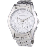 Emporio Armani Velente Chronograph Quartz Silver Dial Silver Steel Strap Watch For Men - AR1702