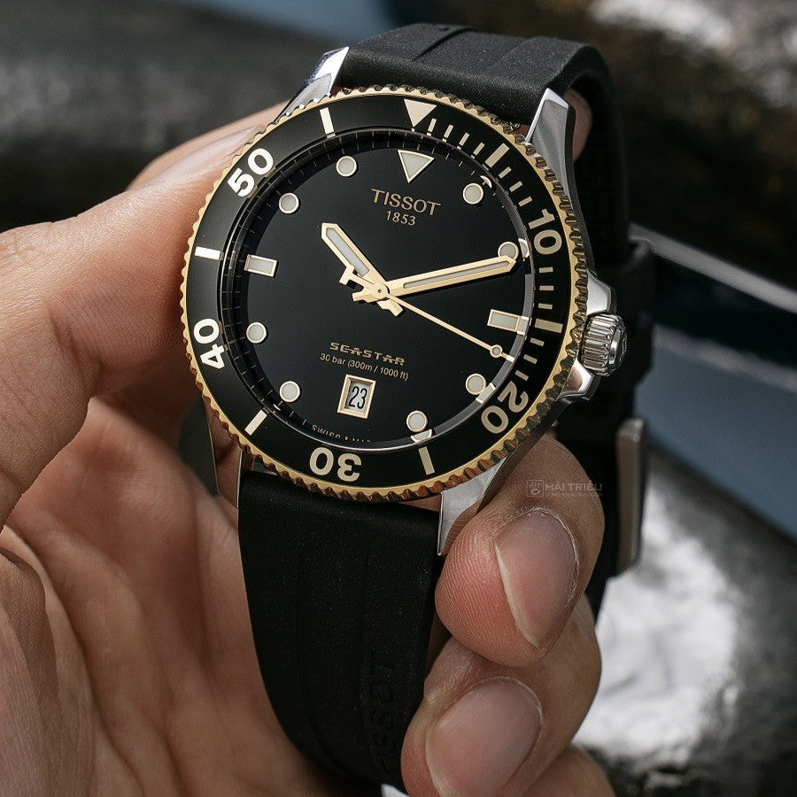 Tissot T120.410.27.051.00 Seastar 1000 Men’s Watch – Black Dial & Black Rubber Strap