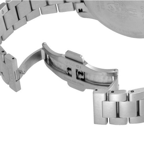 Gucci G-Timeless Chronograph Black Dial Silver Steel Strap Watch For Men - YA126267