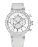 Swarovski 5027127 Citra Sphere Chronograph Women's Watch – White Dial & White Leather Strap