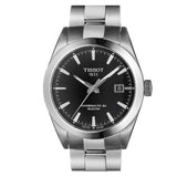 Tissot Gentleman Powermatic 80 Silicium Black Dial Silver Steel Strap Watch For Men - T127.407.11.051.00