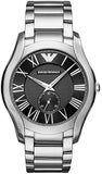 Emporio Armani AR11086 Valente Quartz Men's Watch – Black Dial & Silver Steel Bracelet