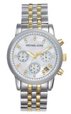 Michael Kors MK5057 Ritz Chronograph Women's Watch – White Dial & Two-Tone Steel Bracelet