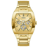Guess Phoenix Multi Function Gold Dial Gold Steel Strap Watch for Men - GW0456G2