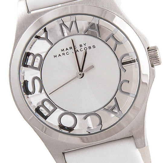 Marc Jacobs Henry Skeleton White Dial White Leather Strap Watch for Women - MBM1241