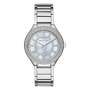Michael Kors Kerry Mother of Pearl Dial Silver Stainless Steel Strap Watch for Women - MK3395