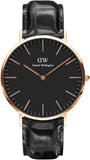 Daniel Wellington DW00100129 Classic Reading Men’s Watch – Black Dial with Black Leather Strap
