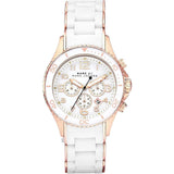 Marc Jacobs Rock Chronograph White Dial White Silicone Strap Watch for Women - MBM2547