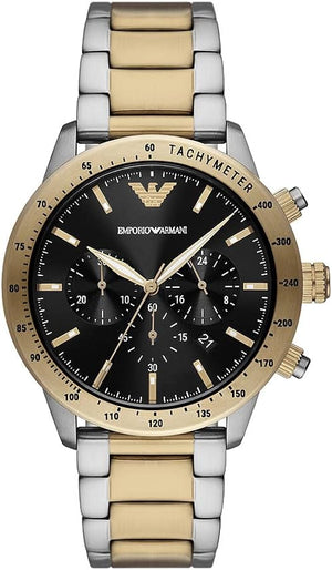 π Emporio Armani AR11521 Analog Chronograph Men's Watch β Black Dial & Two-Tone Steel Strap (100% off)
