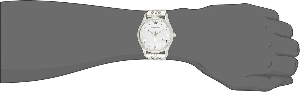 Emporio Armani Classic Silver Dial Silver Steel Strap Watch For Men - AR1867