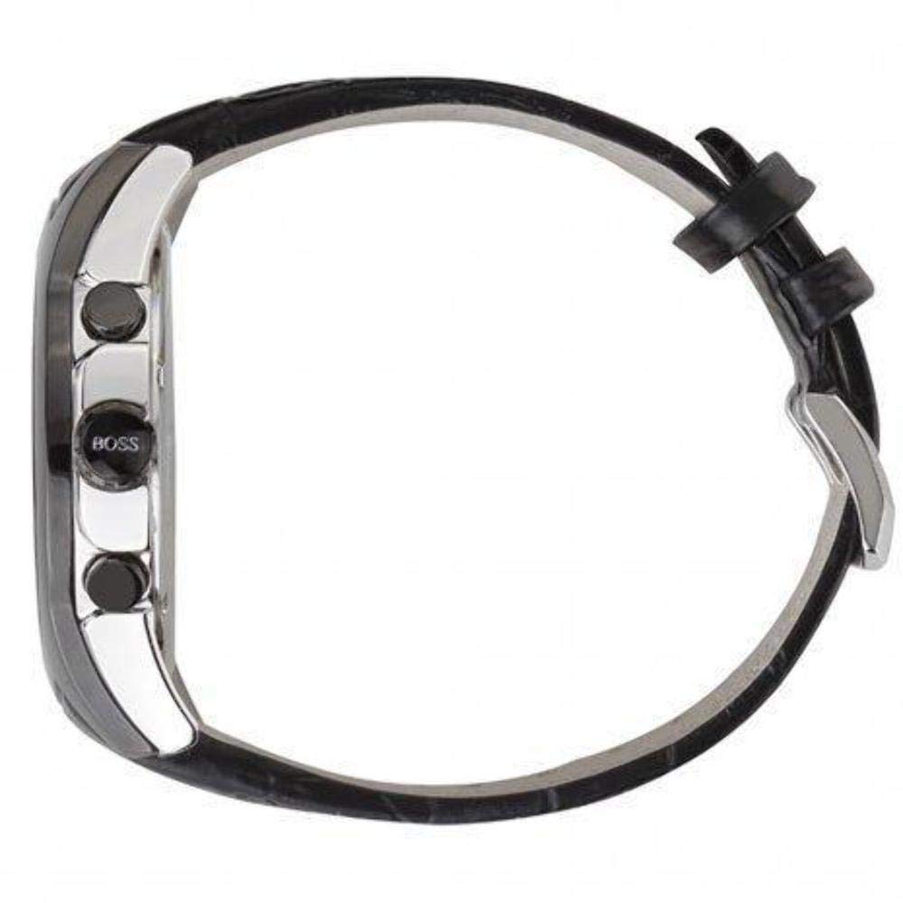 Hugo Boss Onyx Black Dial Black Leather Strap Watch for Men - 1513367