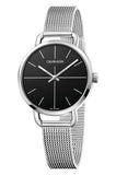 Calvin Klein K7B23121 Even Quartz Women's Watch – Black Dial & Silver Mesh Strap