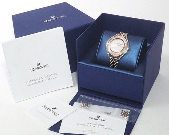 Swarovski Crystalline Aura White Dial Two Tone Mesh Strap Watch for Women - 5644075