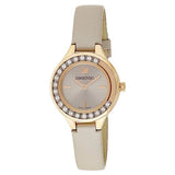 Swarovski Lovely Crystals Mini Grey Dial Grey Leather Strap Watch for Women - 5261481