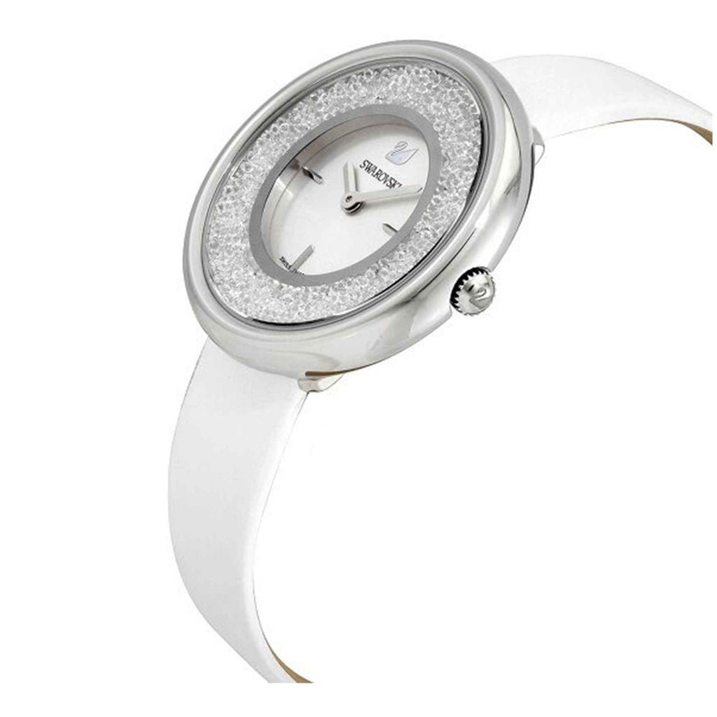 Swarovski Crystalline Pure White Dial White Leather Strap Watch for Women - 5275046