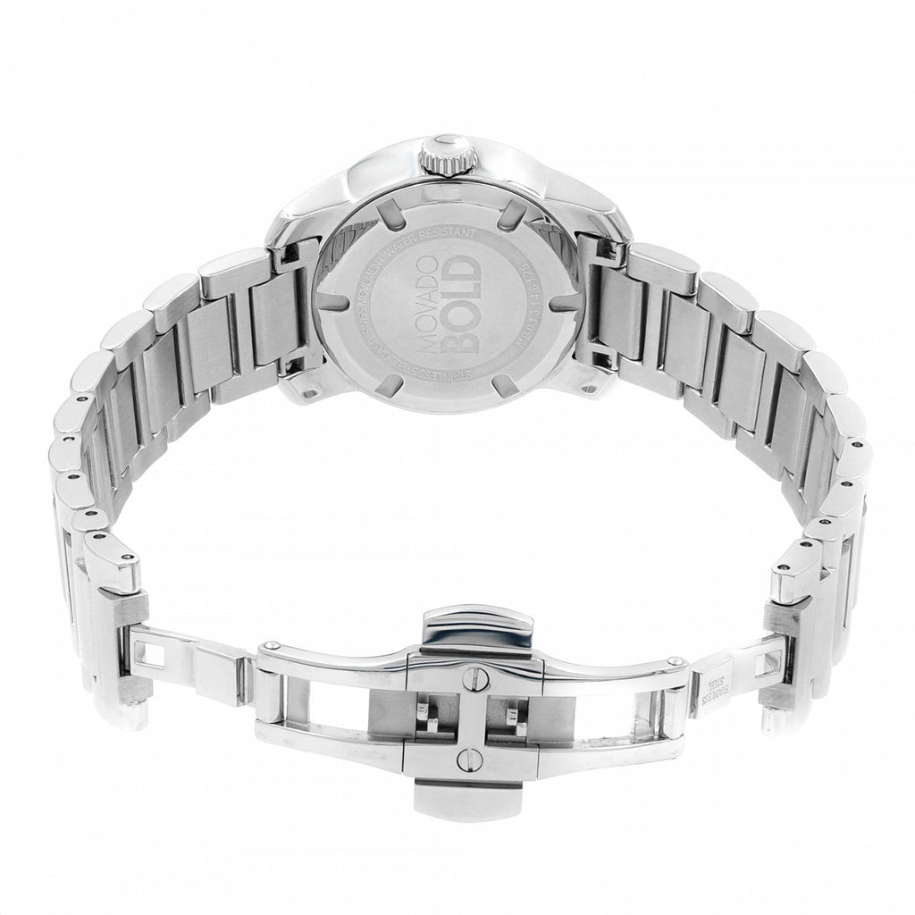 Movado Bold Crystal Pave Silver Dial Silver Steel Strap Watch for Women - 3600254