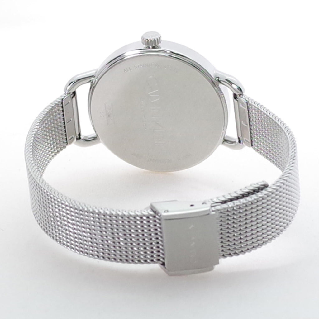 Calvin Klein Even White Dial Silver Mesh Bracelet Watch for Women - K7B23126