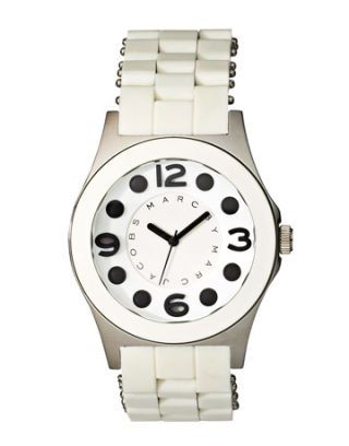 Marc Jacobs Rock White Dial White Silicone Strap Watch for Women - MBM2532
