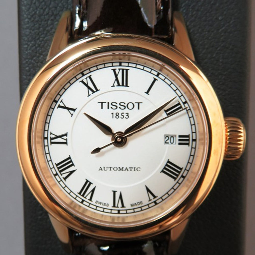 Tissot T085.207.36.013.00 T-Classic Carson Women's Watch – White Dial & Brown Leather Strap