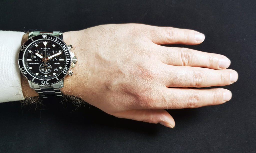 Tissot Seastar 1000 Chronograph Black Dial Silver Steel Strap Watch For Men - T120.417.11.051.00