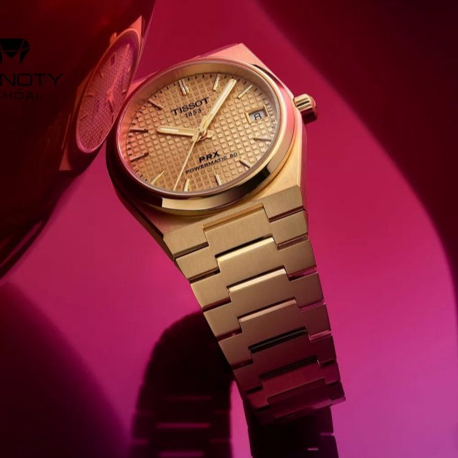 Tissot T137.207.33.021.00 PRX Powermatic 80 Men's Watch – Gold Dial & Gold Steel Strap
