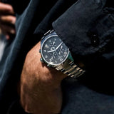 Tissot T Classic Chrono XL Black Dial Silver Steel Strap Watch For Men - T116.617.11.057.01