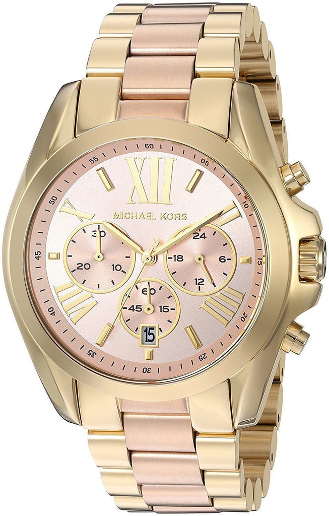 Michael Kors Bradshaw Gold Dial Two Tone Steel Strap Watch for Women - MK6359