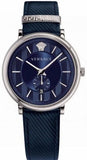 Versace VBQ01017 Manifesto Quartz Men's Watch – Blue Dial & Blue Leather Strap